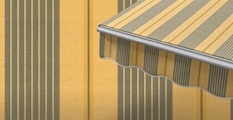 Маркиза локтевая VENTURA NEW, локти 1,5 метра, электропривод, тент из ткани в многоцветную полоску