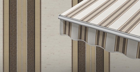 Маркиза локтевая VENTURA NEW, локти 1,5 метра, электропривод, тент из ткани в многоцветную полоску