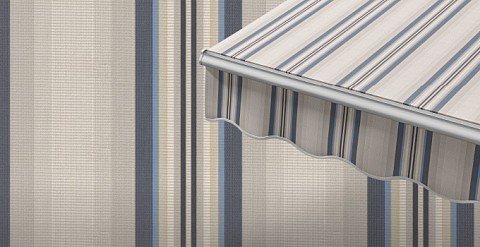 Маркиза локтевая VENTURA NEW, локти 1,5 метра, электропривод, тент из ткани в многоцветную полоску