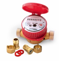 Счётчик учёта горячей воды ENBRA EV-FM1 L110 D15 B, Со сгонами (с крышкой)
