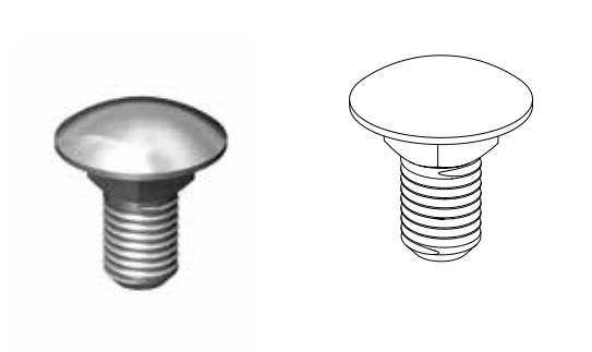 Болт с полукруглой головкой М8x16
