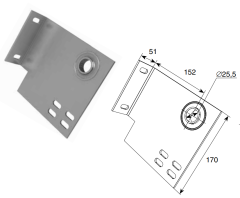 Кронштейн концевой опорный 152 мм со встроенным подшипником
