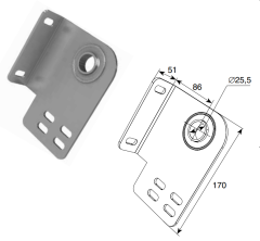 Кронштейн концевой опорный 86 мм со встроенным подшипником